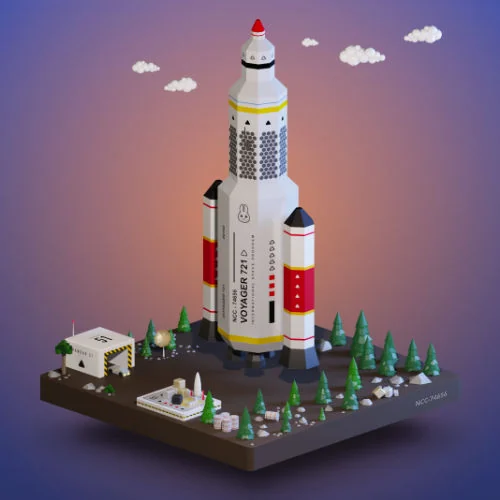 Pocket Rocket on its launch pad