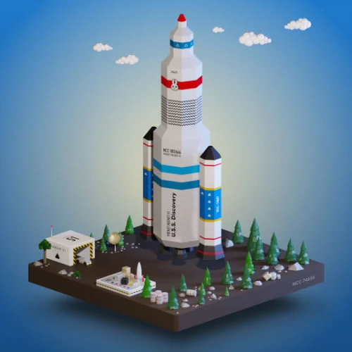 Pocket Rocket on its launch pad