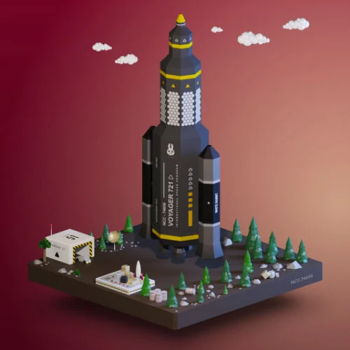 Pocket Rocket on its launch pad