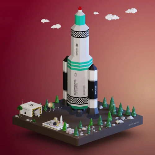 Pocket Rocket on its launch pad