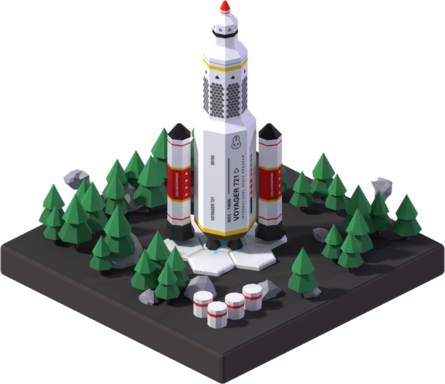 The original Pocket Rocket on its launch pad
