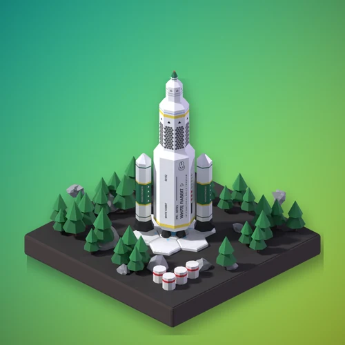 A Pocket Rocket in the Jungle paint, on its launch pad